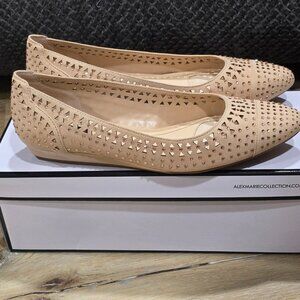 Alex Marie Calyssa Flats 8.5 Beige Rhinestone Studded NIB